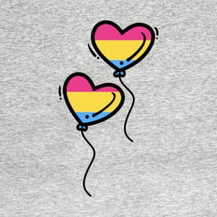 pansexual valentine heart balloons, gift idea for lgbtq+ valentine day, valentine hearts T-Shirt